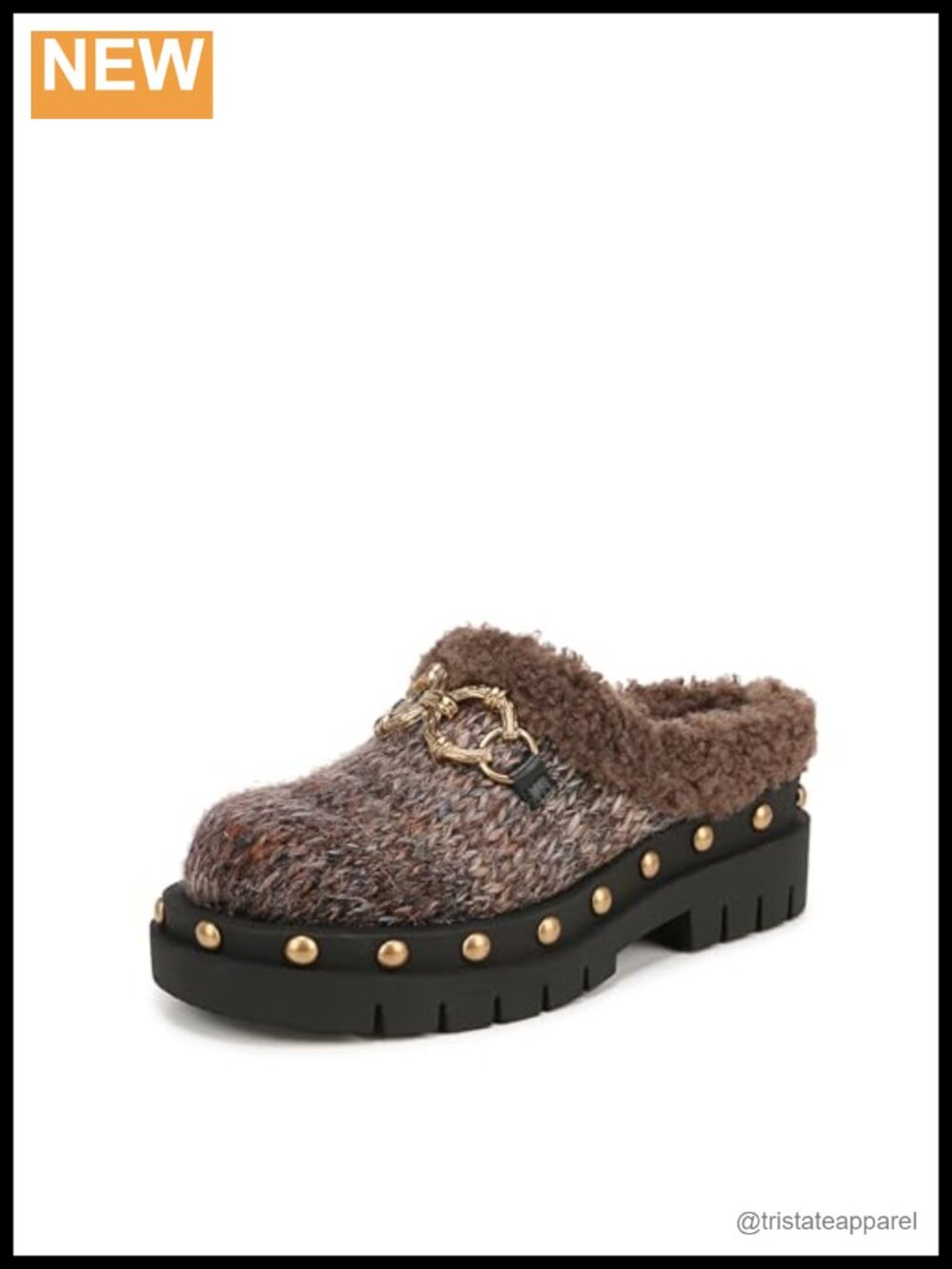 Women's Annie Mules Clogs Block Heel Slip-On Lug Sole